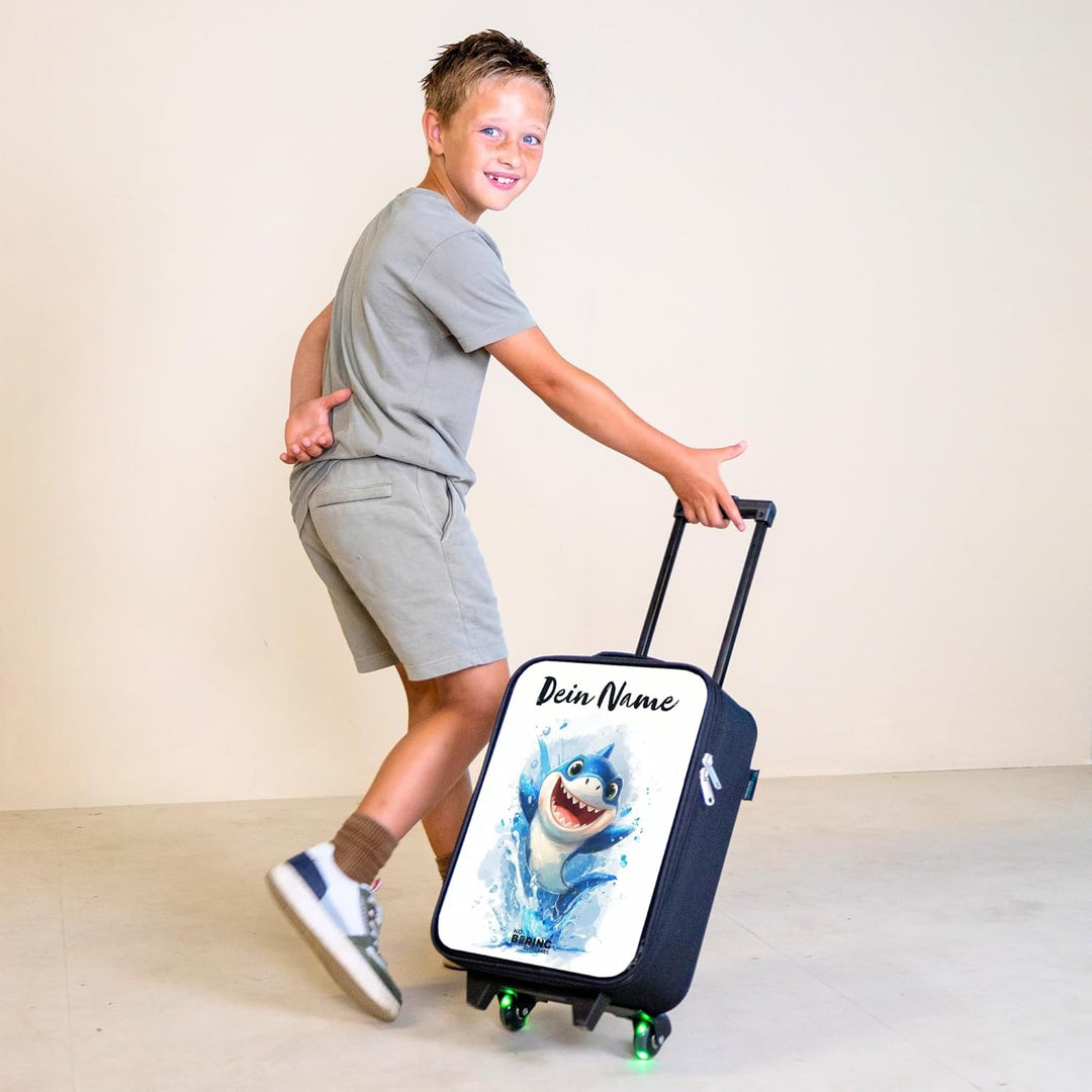 NoBoringSuitcases.com® Kinderkoffer Klein Personalisiert mit Name 48x31x19 cm Reisekoffer Kleine Kin
