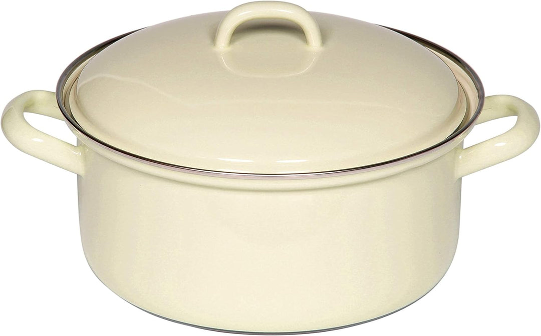 Riess, 0278-006, Kasserolle mit Chromrand 16, CLASSIC - BUNT/PASTELL, Farbe Gelb, Durchmesser 16 cm,