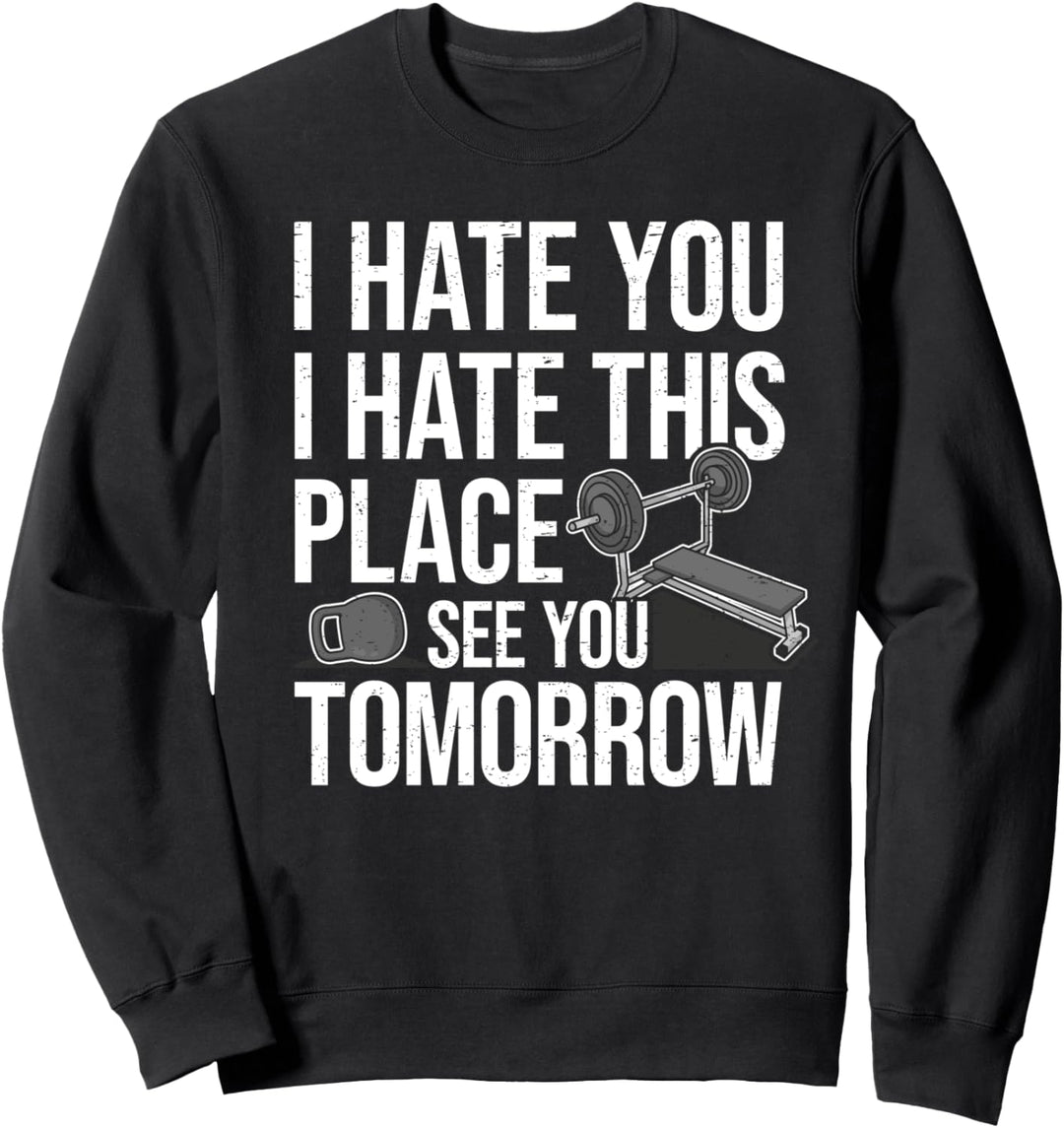 Ironie Workout Fitness Gym I Sarkasmus Hanteln Kettlebell Sweatshirt