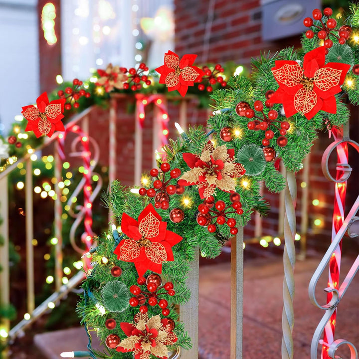 Tannengirlande mit Beleuchtung - 270cm Weihnachtsgirlande mit Beleuchtung 4m 30pcs Warmen LED Lichte