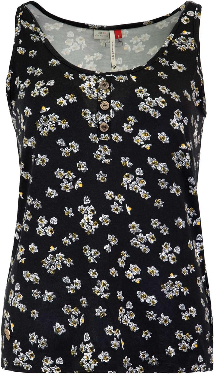 Ragwear Pinna Print Tank Top Damen S Schwarz, S Schwarz