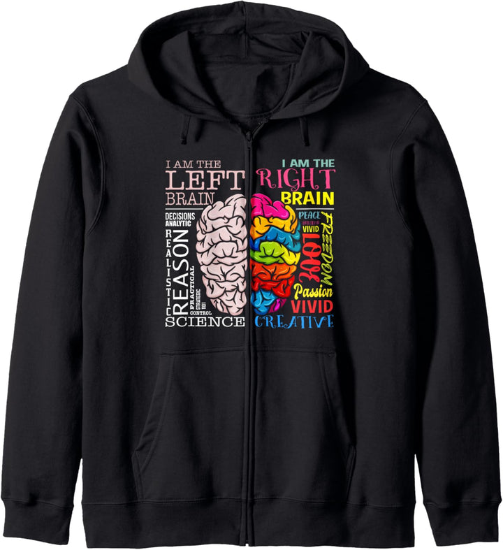Gehirnteile links und rechts Gehirn Neuroscience Tee Kapuzenjacke