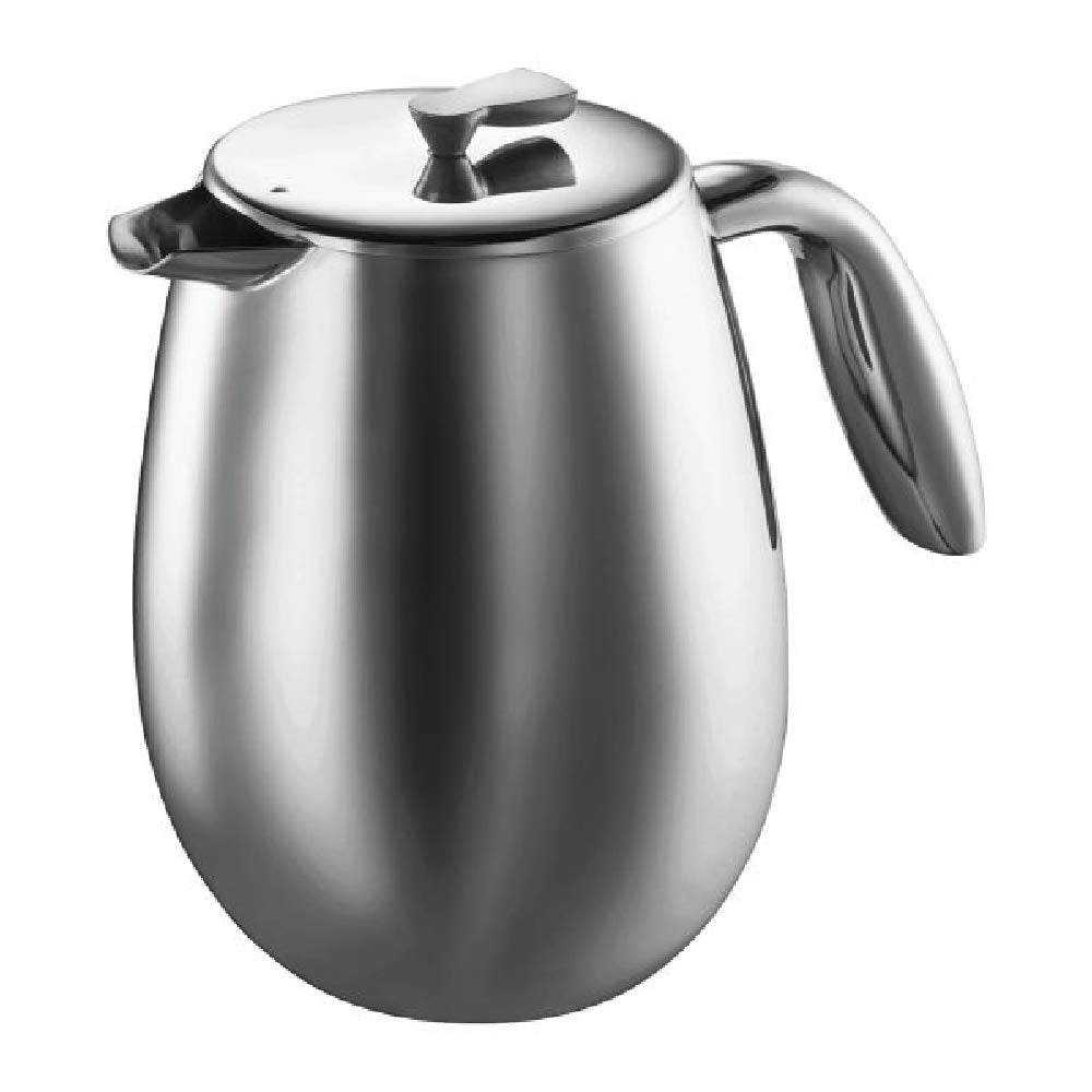 Bodum Doppelwandiger French Press Columbia - 1,5L / 12 Tassen - Edelstahl Matt - Spülmaschinenfest K