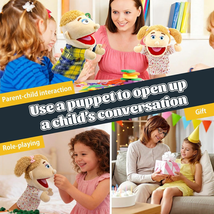 Handpuppen für Kinder Beweglichen Offenen Mündern, 12 Zoll Plüsch Handpuppe Plüschtier, Muppets Hand