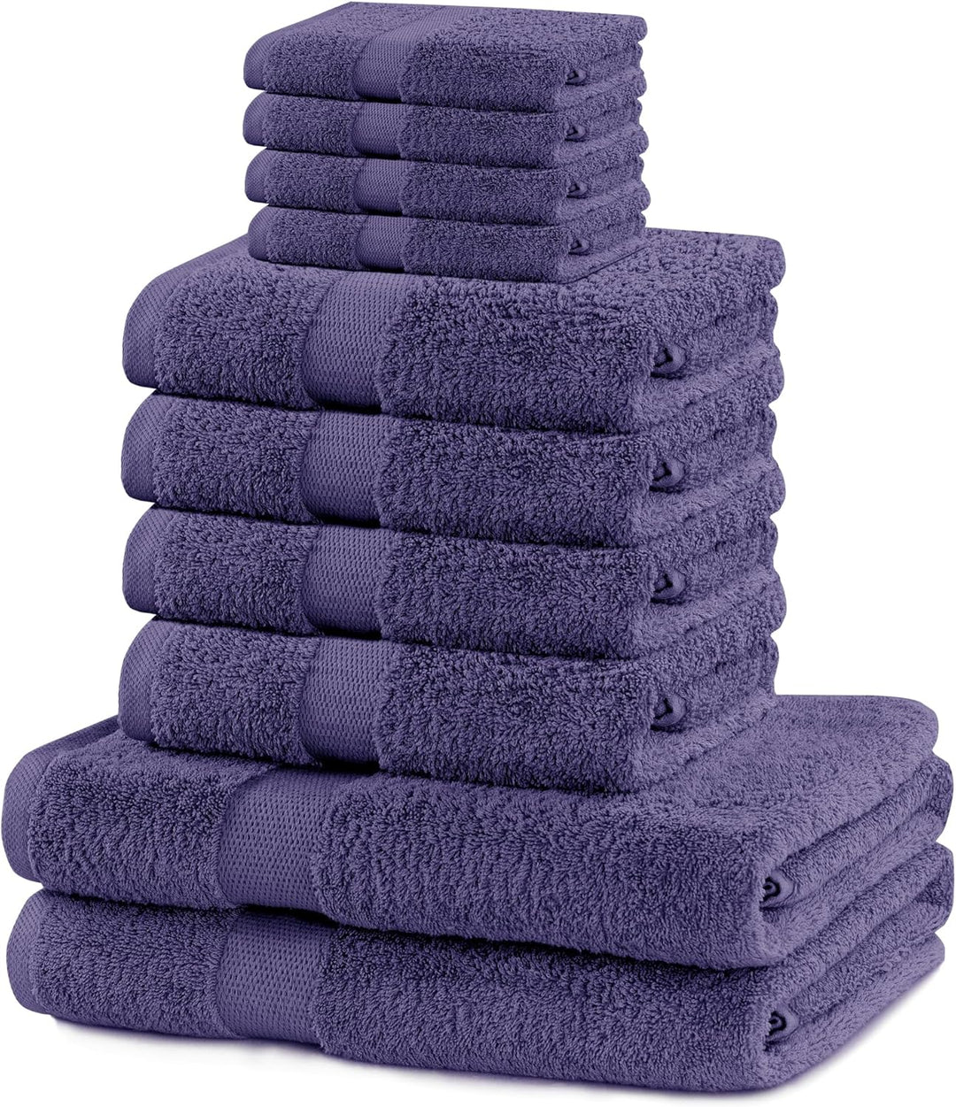 DecoKing 10er Set Baumwolle Qualität 525g/m² 4 Gästehandtücher 30x50 cm 4 Handtücher 50x100 cm und 2