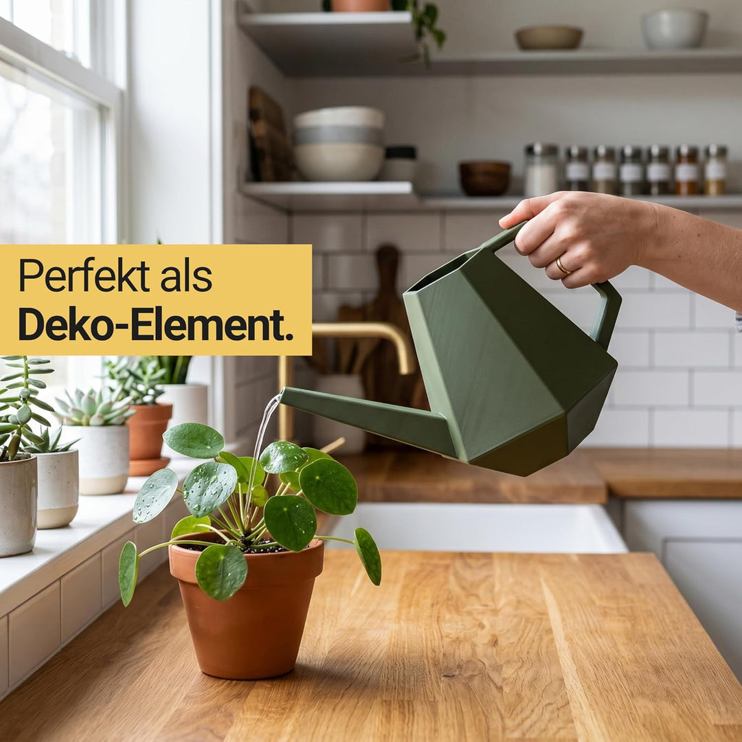 Watering Can Premium Giesskanne 1L Mittel Olivgrün, Giesskanne Zimmerpflanzen Indoor Outdoor, Blumen