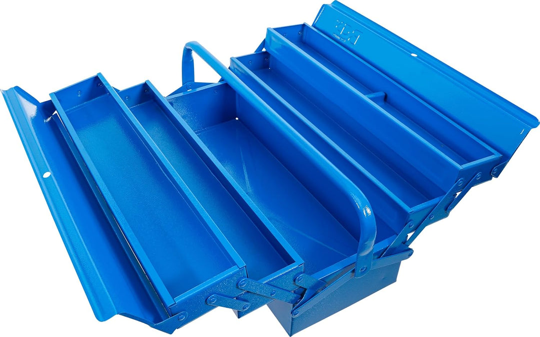 BGS 33002 | Metall-Werkzeugkasten | leer | 530 x 200 x 200 mm | 5 Fächer | Stahlblech leer | 5 Fäche