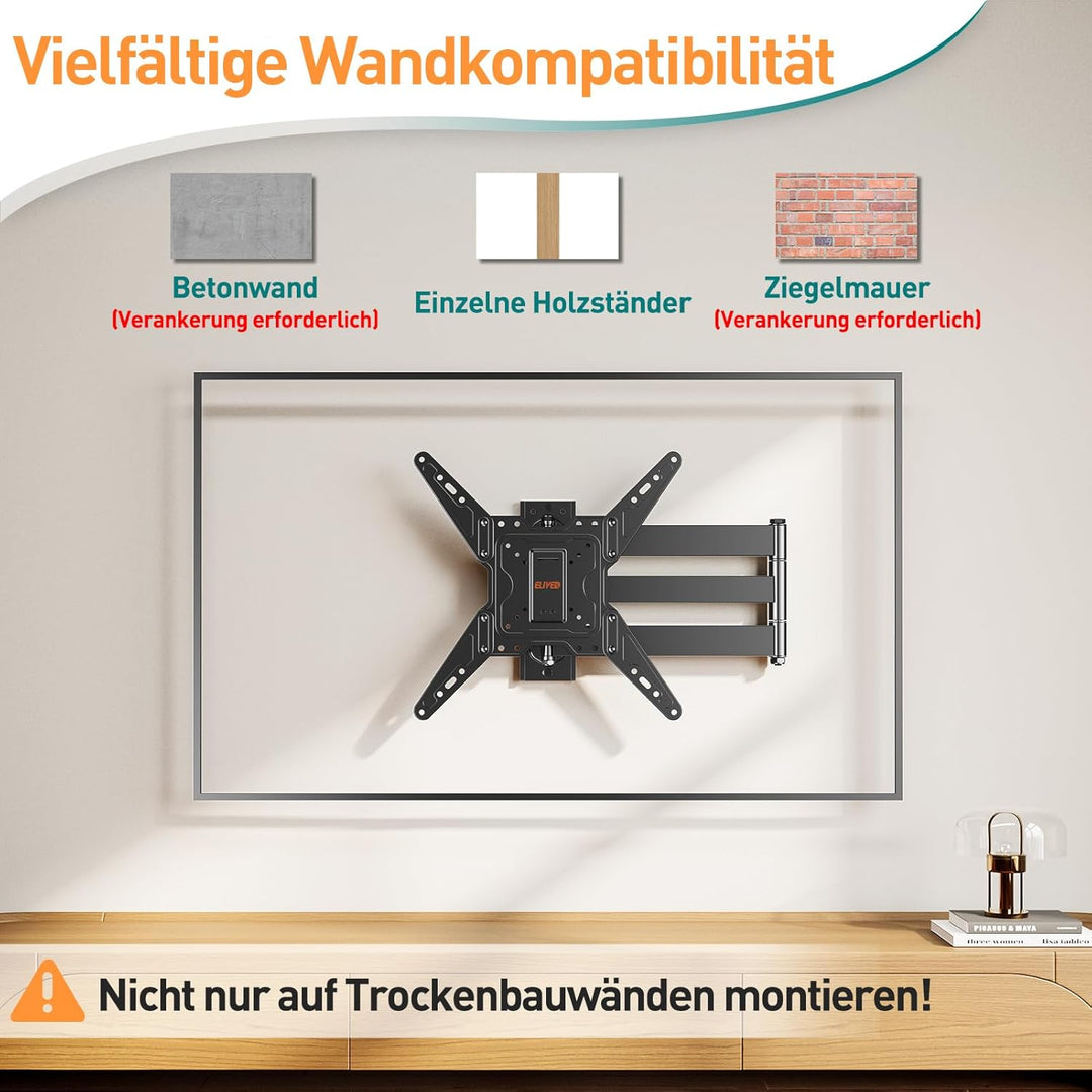 ELIVED Long Extension TV Wandhalterung mit 796mm langem Arm für die meisten 26-65 Zoll TVs, Schwenk-