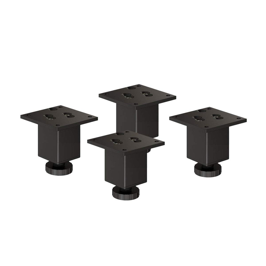 Sossai Exklusiv Möbelfüsse E4MF, höhenverstellbares 4er Set, Höhe: 80 mm, Schwarz, aus Aluminium 45