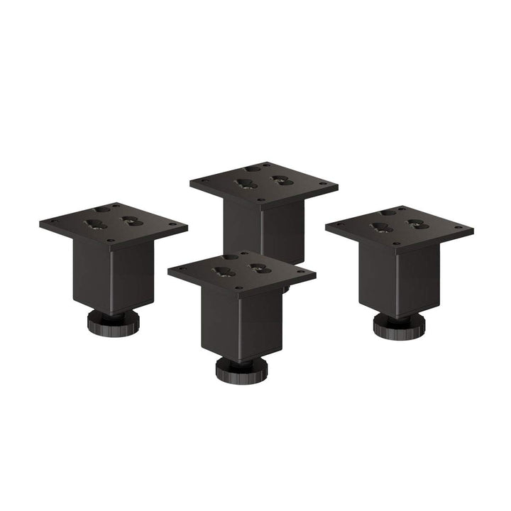 Sossai Exklusiv Möbelfüsse E4MF, höhenverstellbares 4er Set, Höhe: 80 mm, Schwarz, aus Aluminium 45