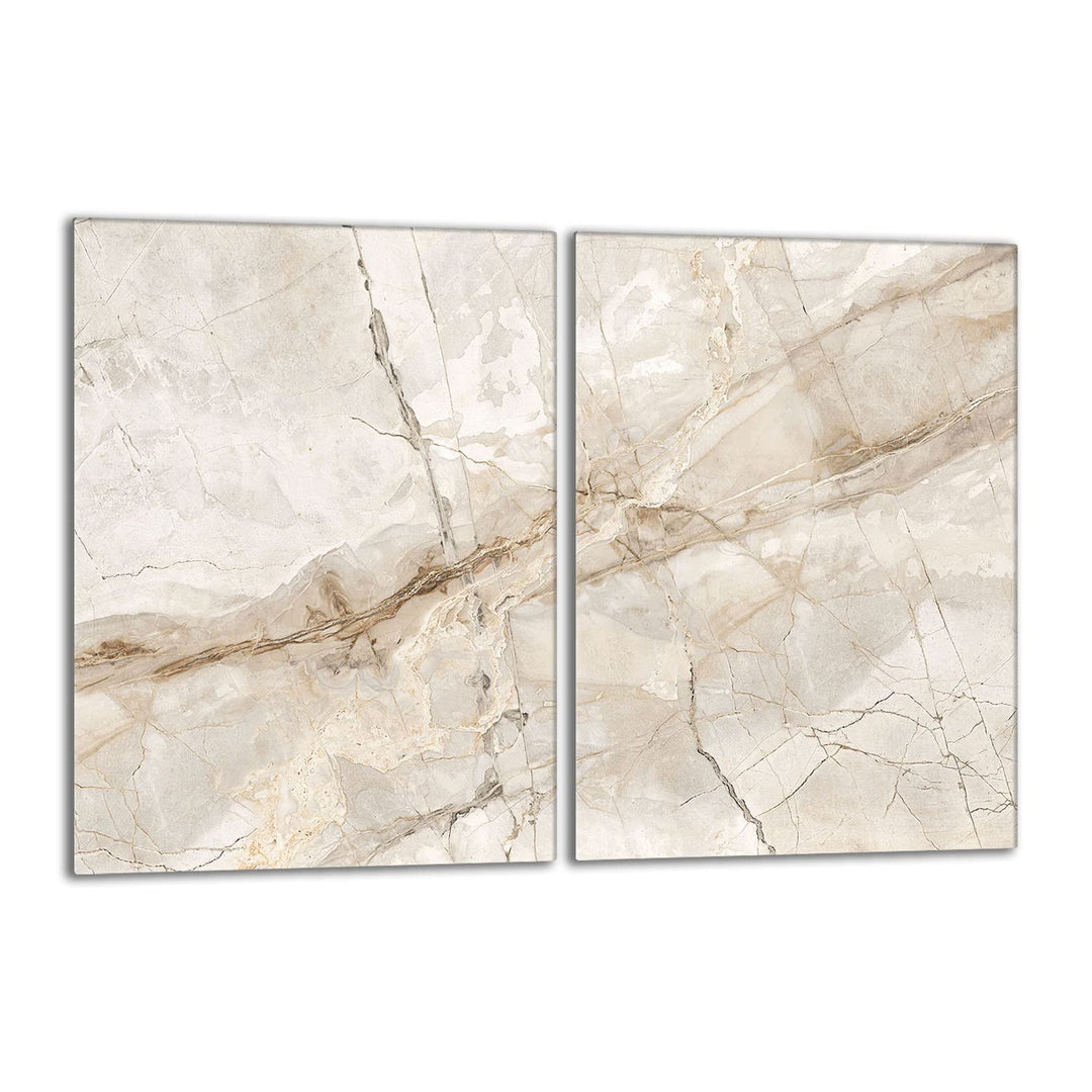 Herdabdeckplatten Set 2x40x52 cm Ceranfeld Abdeckung Glas Spritzschutz Abdeckplatte Glasplatte Herd