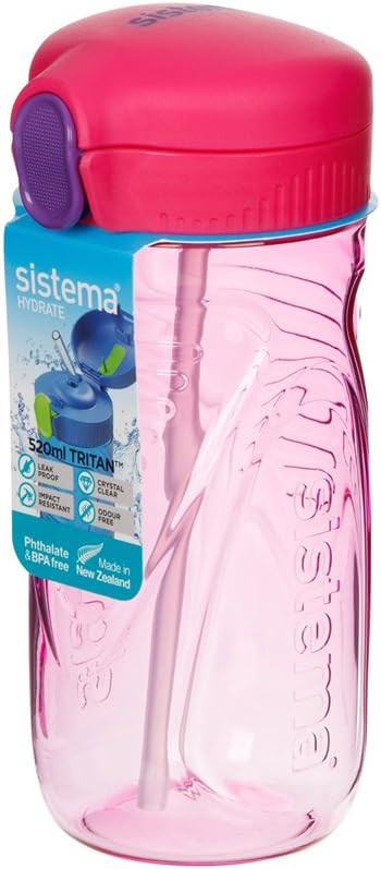 Sistema Quick Flip Fläschchen, 520 ml, Rosa, 2 Stück