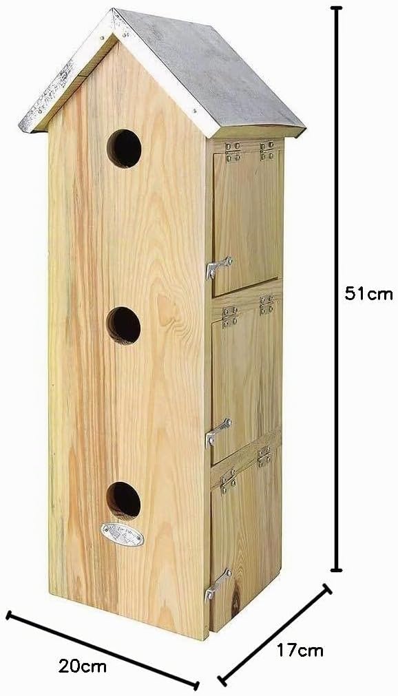 Esschert Design NKM Holzsperling, flach, 51 x 20 x 17 cm, Natur