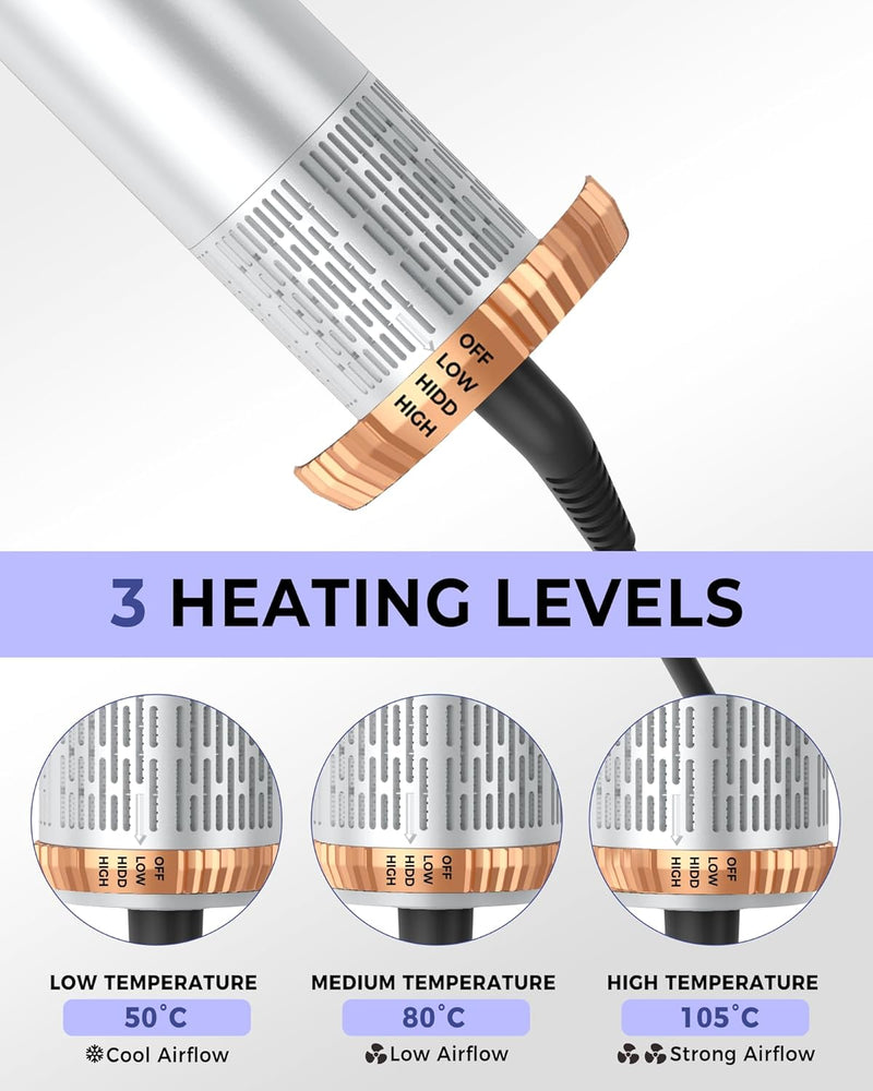 Air styler 6 in 1 Hair styler set mit 1000W Haartrockner, Warmluftbürste, Föhnbürste, Rundbürstenföh