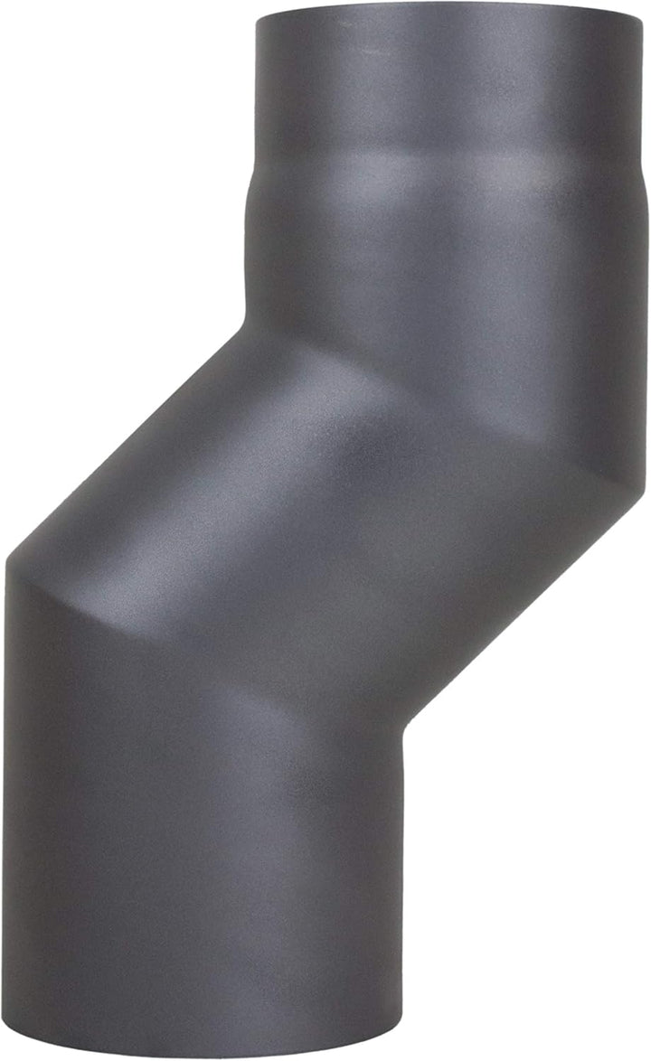 LANZZAS Ofenrohr Versatzbogen 80 mm, im Durchmesser, DN Ø 150 mm, Farbe: gussgrau - weitere Rohre au