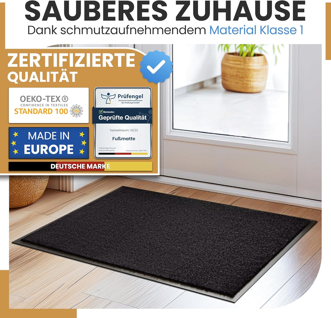 Bodenständig® Saubere Schuhe Dank saugstarkem Stoff (robust) perfekte Grösse Schwarz in 40x60cm - Fu