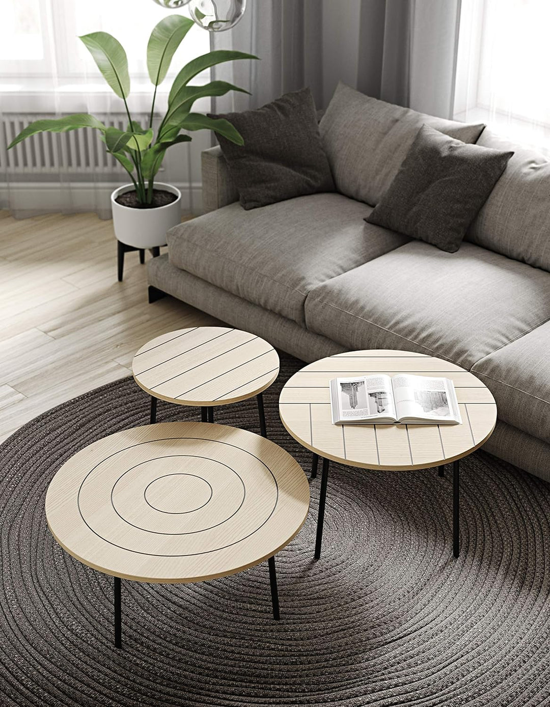 TemaHome, Ply 50 Couchtisch, 50x50x45 cm, Eiche/Schwarz 50 cm, 50 cm