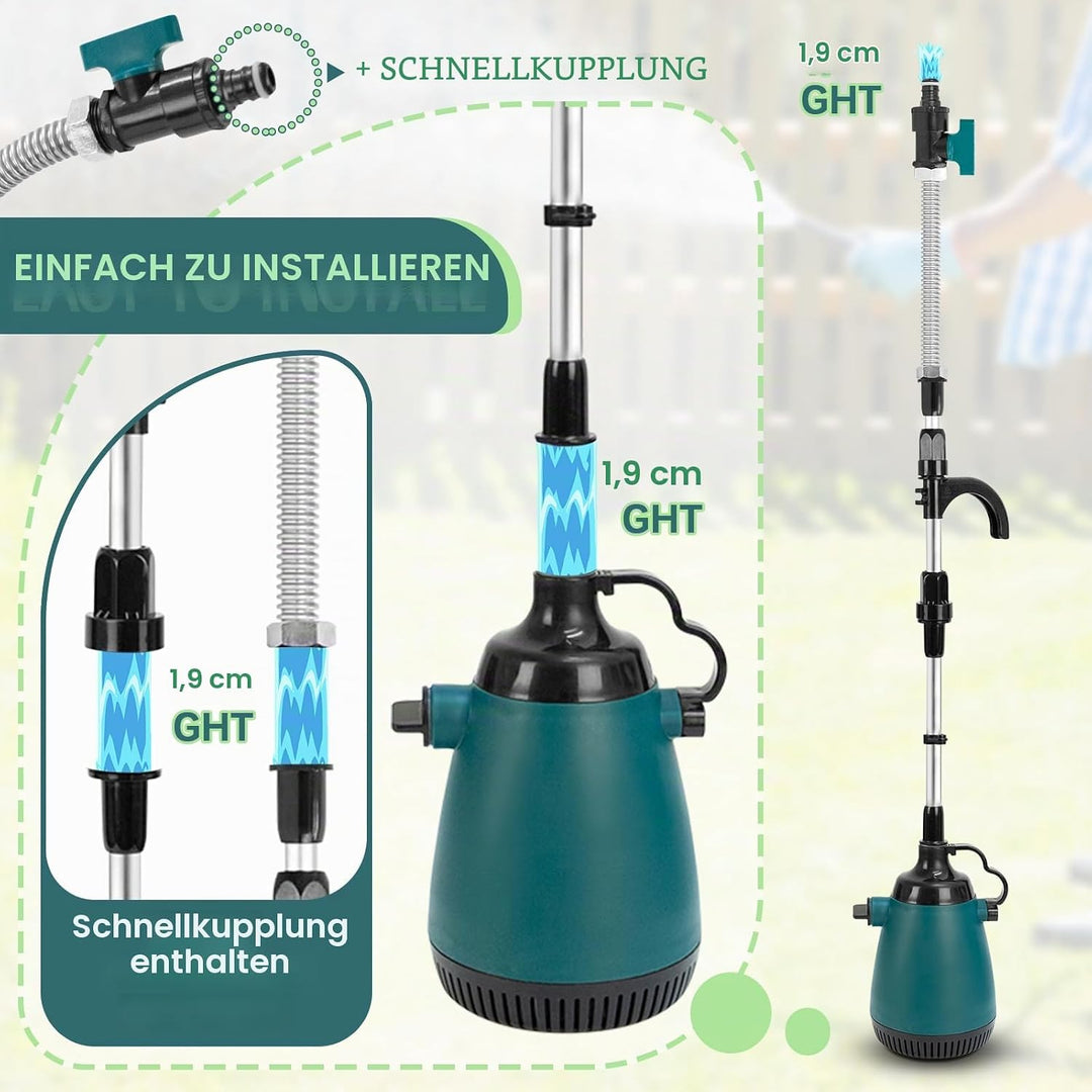 Akku-Tauchdruck/Regenfasspumpe Kompatibel mit Makita 18V Lithium Akku, Fördermenge max. 5000L/h, Sch