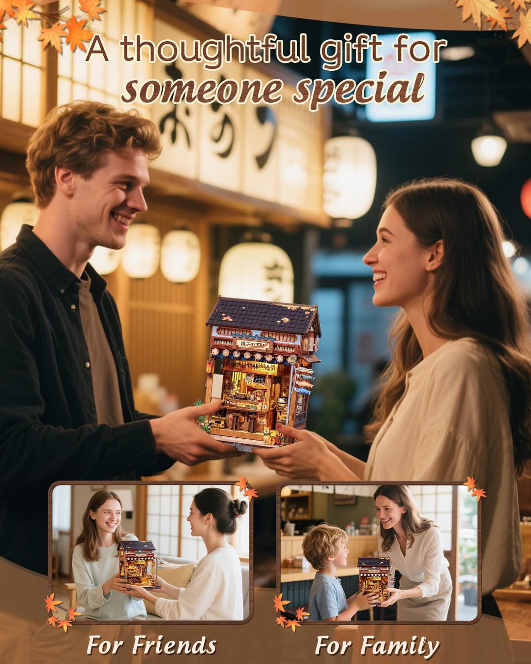 CUTEBEE Book Nook Kit für Erwachsene - Japanisches Izakaya Miniaturhaus, 3D Holzpuzzle DIY zum Selbe