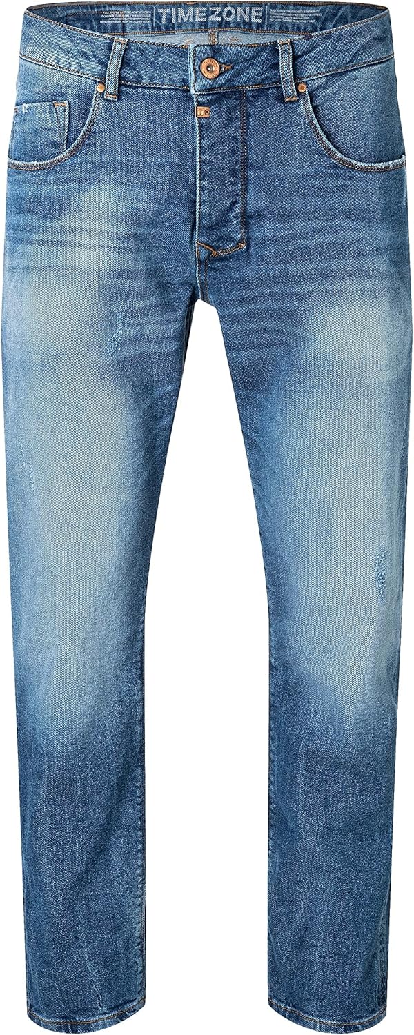 Timezone Herren Comfort Matztz Jeans, Light Riged Wash