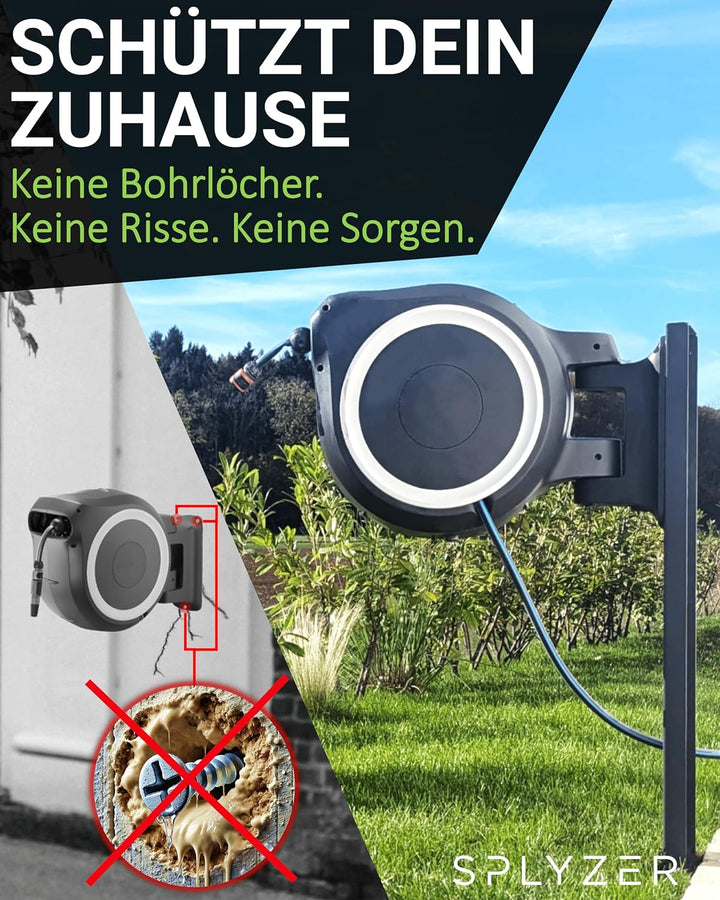 Schlauchbox Halterung zur Bodenmontage – Kompatibel mit GARDENA® Schlauchboxen & Gartenschlauch Trom