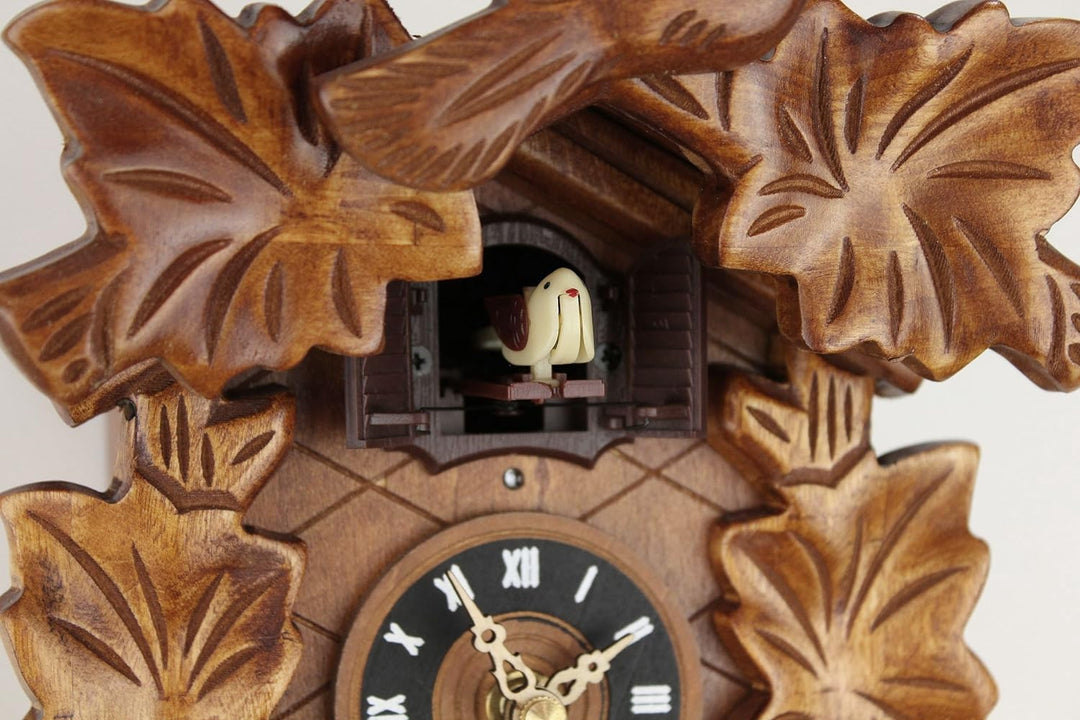 Kuckucksuhr Kuckuckuhr Echtholz NEU batteriebetriebenes Quartzwerk Musik Kuckuckruf Eble -Fünflaub 2