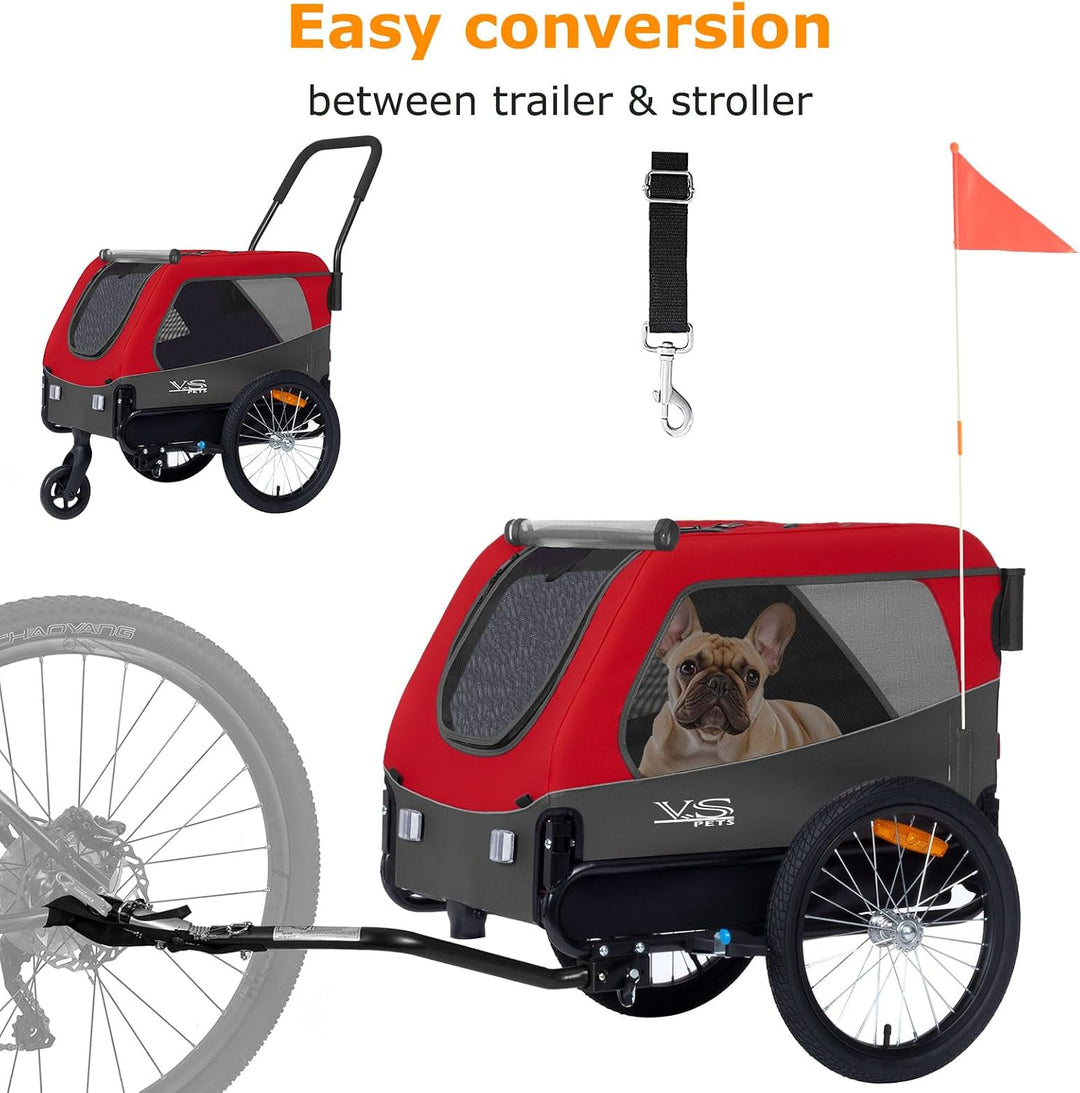 Tiggo VS Medium Hundeanhänger &amp; Buggy 2in1 Fahrradanhänger Hundebuggy Jogger für Hunden bis 23kg Rot