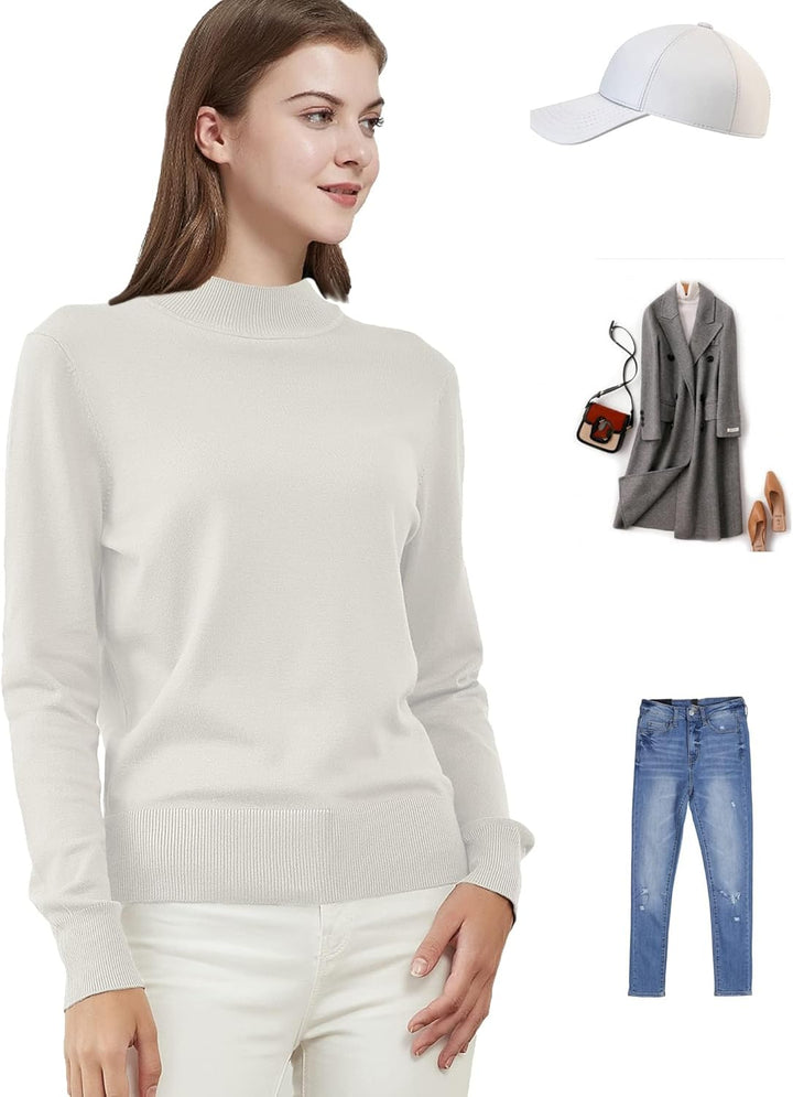 Woolicity Damen Strickwaren Rollkragenpullover Strickpullover Langarm Ribbed Strick Sweater Pullover