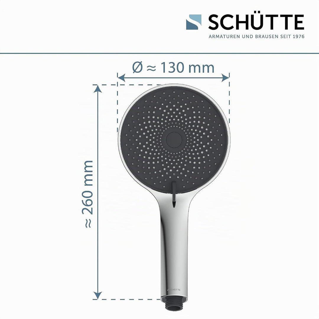 SCHÜTTE Handbrause SAMOA RAIN | Samtstrahl-Technologie | Duschkopf mit über 300 Düsen | 3 einstellba