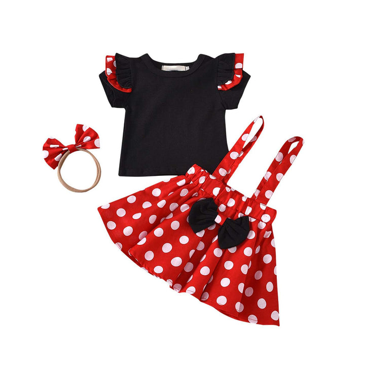 Baby Mädchen Röcke Set Kleinkind Overall Kleid Ostern Kleidung kurze Ärmel Shirt + Strumpfhalter Roc