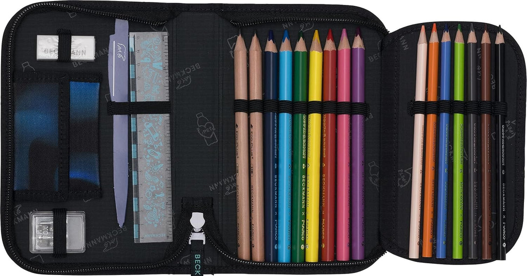 Beckmann, Federmappe Magic League, mit Inhalt, Mäppchen Federtasche, Grundschule, 1. Klasse, Black,