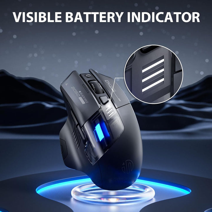 inphic A9 Explorer Bluetooth Maus, Dual-Mode Bluetooth 5.0/2.4G Maus kabellos Aufladbar, 2400 DPI, R