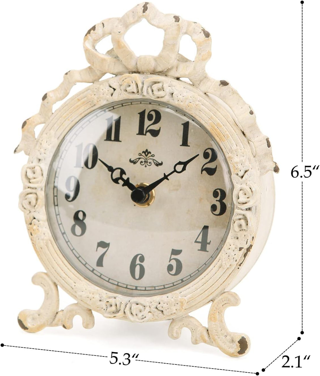 NIKKY HOME Kleine Tischuhr, geräuschlos, nicht tickend, Regal, Schreibtisch, Uhr, batteriebetrieben,