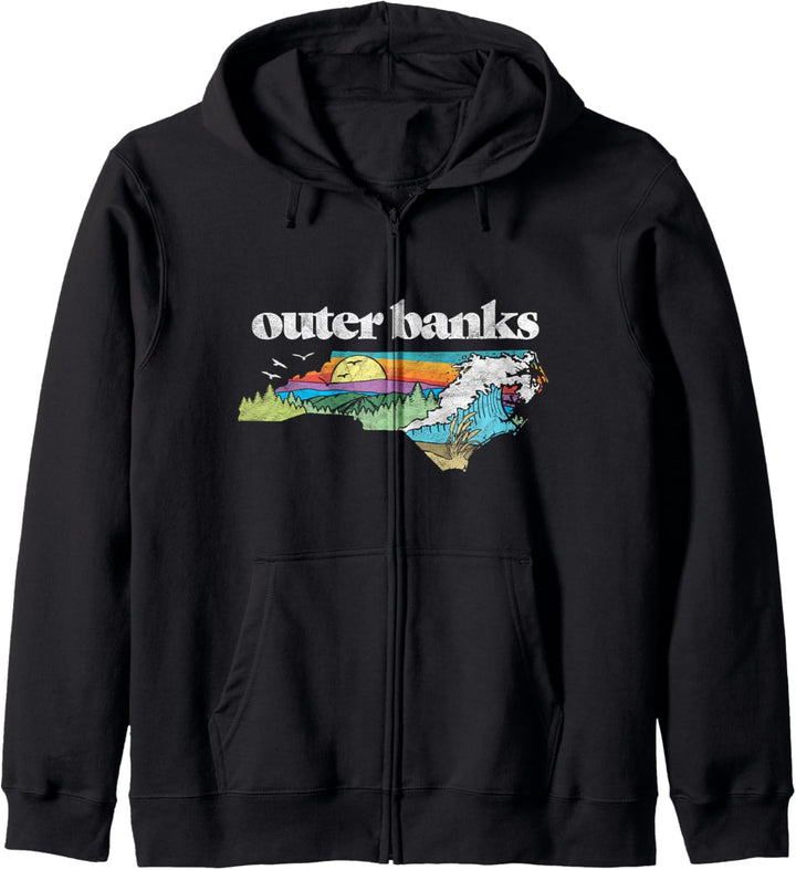Outer Banks North Carolina Outdoors Retro Nature Kapuzenjacke