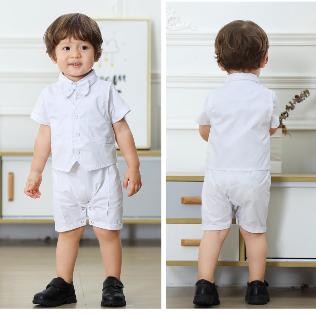Baby Jungen Strampler Taufanzug Kleinkind Taufe Roben Kleidung Gentlemen Jumpsuits Overall Taufkleid