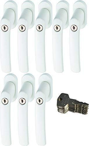 ABUS 442599 FG200 W SB abschliessbarer Fenstergriff, weiss im Set 8 Stück