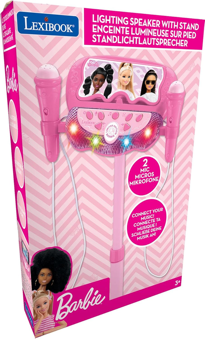 Lexibook Barbie, Leuchtlautsprecher auf Ständer für Kinder, Musikspiel, höhenverstellbar, Lichteffek