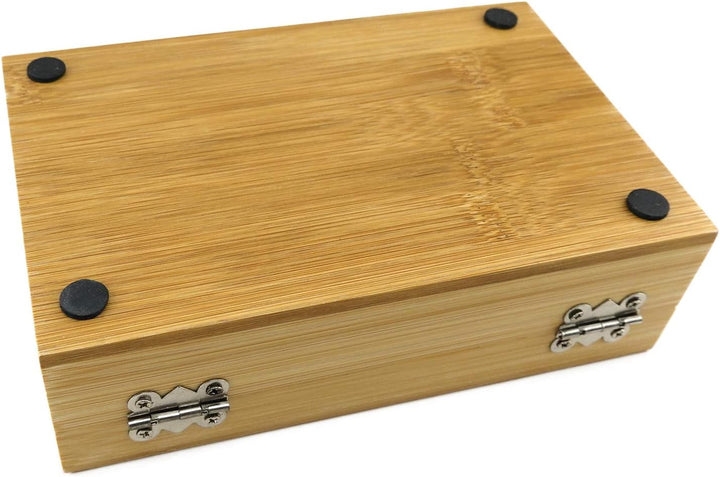 TigerTie - Wein-Set in Bambus-Box mit Kellnermesser/Korkenzieher, Weinkragen, Flaschenverschluss aus