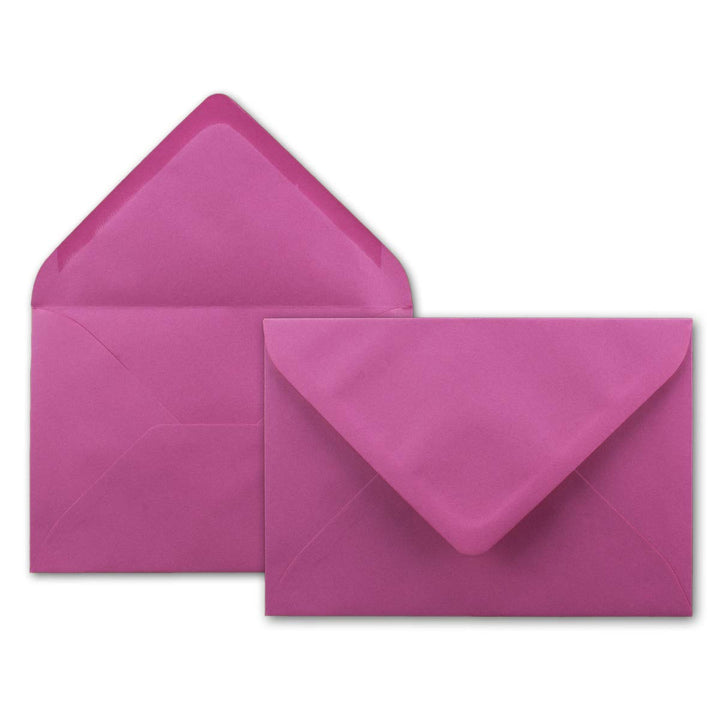 500x Brief-Umschläge in Pink - 80 g/m² - Kuverts in DIN B6 Format 12,5 x 17,5 cm - Nassklebung ohne