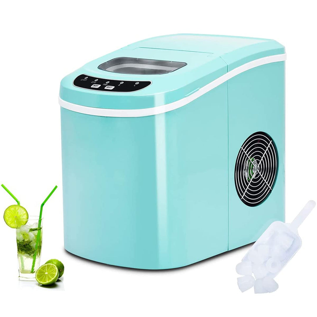 RELAX4LIFE Eiswürfelmaschine, Eismaschine mit Eiswürfelschaufel & Eiskorb, 2 Eiswürfelgrössen, 12 kg