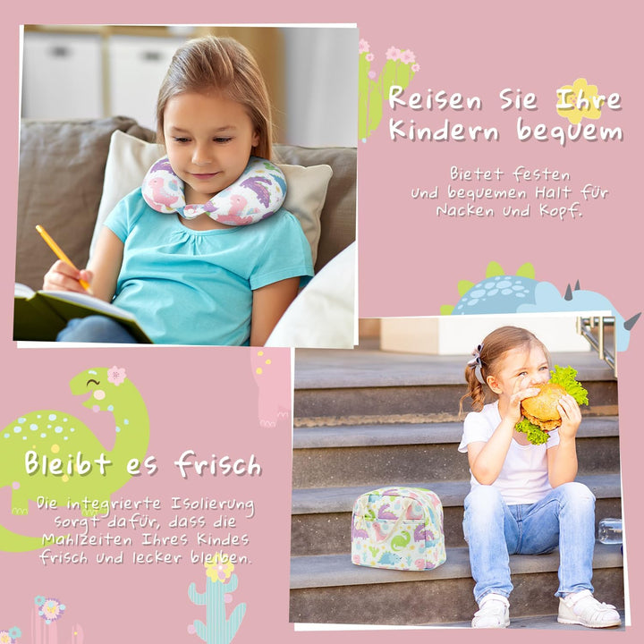 COOLIFE 5tlg Kinderkoffer mit Rucksack, Kindertrolley aus Kunststoff, Kindergepäck, Kinder Kofferset