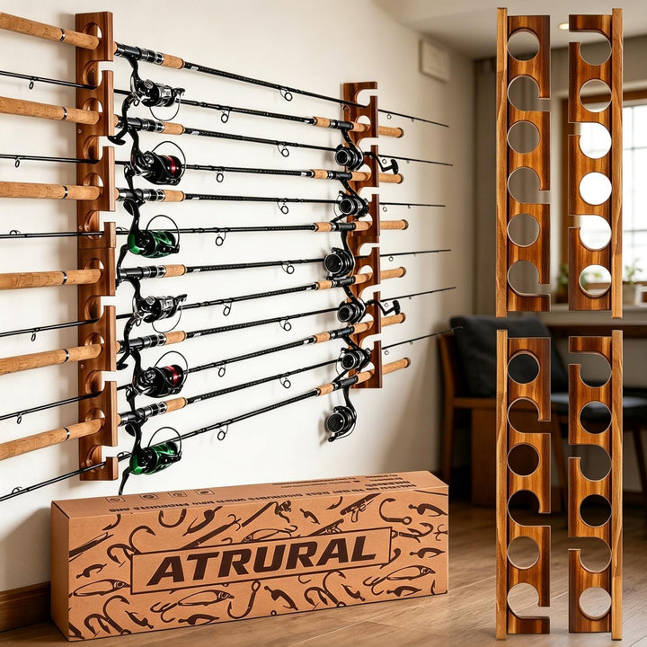 Ghosthorn Rutenhalter für bis zu 12 Ruten-Wand oder Deckenmontage-Rutenständer Angeln für Garage &amp; W