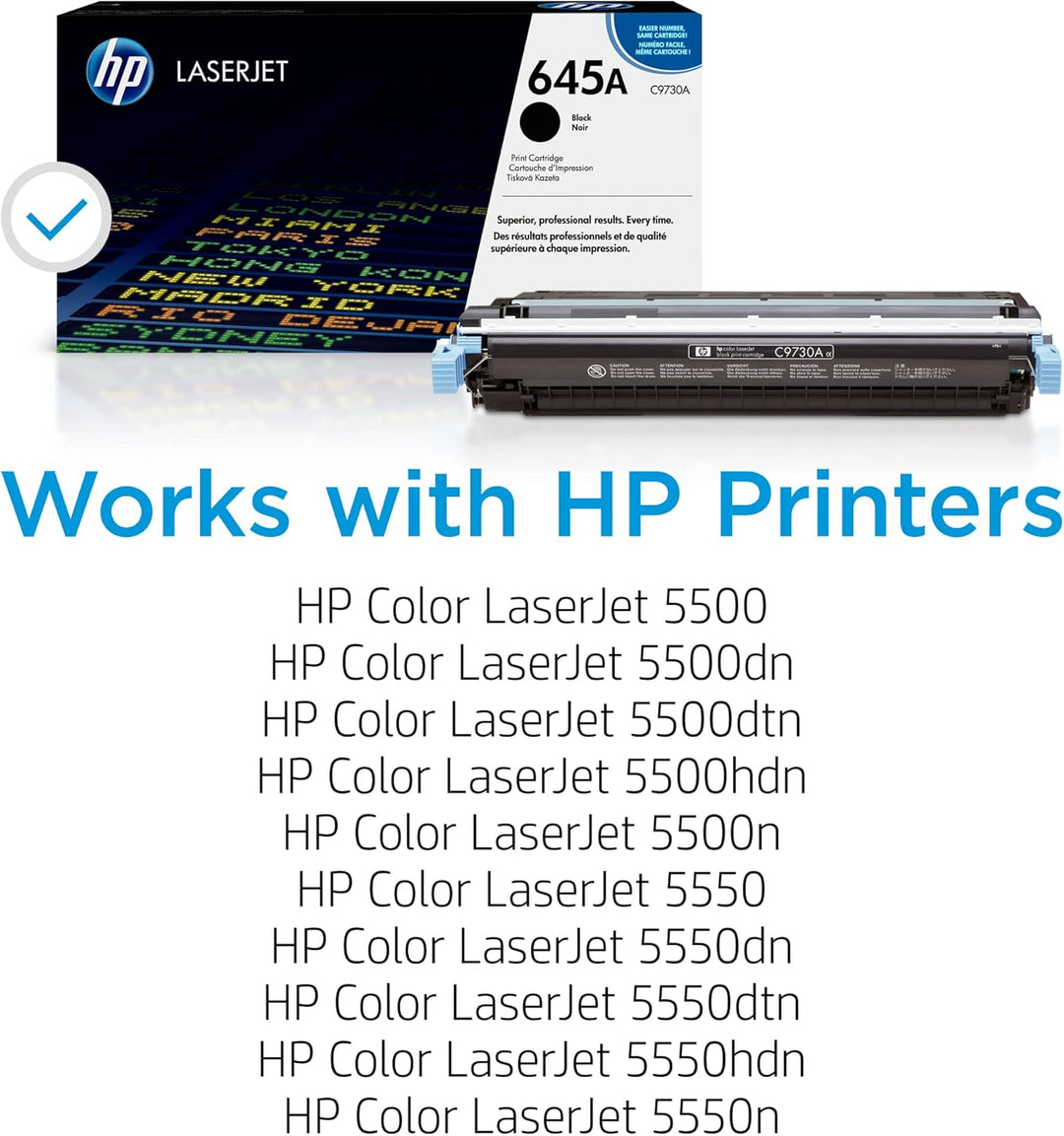 HP 645A (C9730A) Schwarz Original Toner für HP Color Laserjet 5500, HP Color Laserjet 5550, schwarz