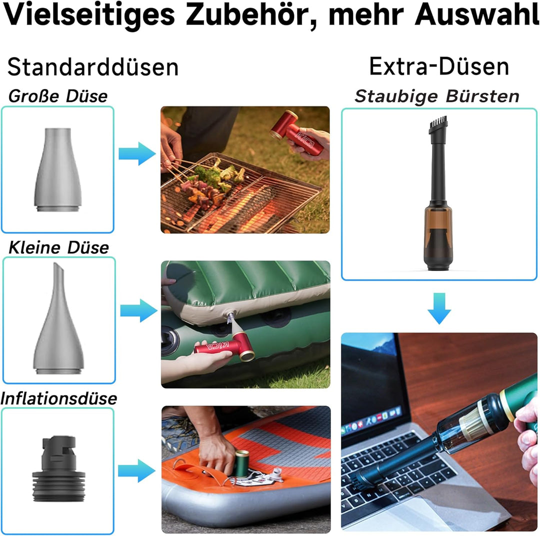Kica JetFan 2S Elektrischer Air Duster – Metallgehäuse, 117.000 U/min, stufenlose Steuerung & Turbom