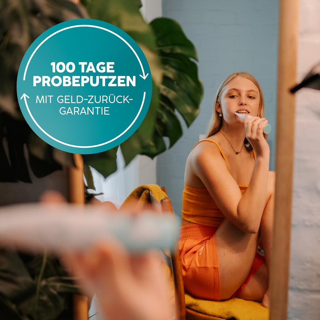 happybrush® Elektrische Schall-Zahnbürste Eco VIBE 3 - Nachhaltige Zahnbürste mit 6 Wochen Power-Akk