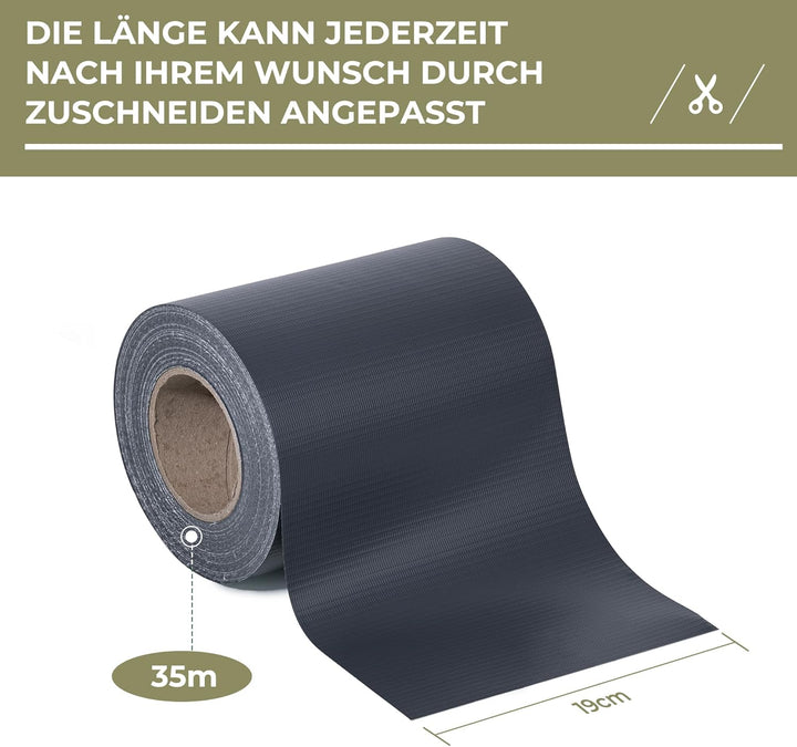 Sichtschutzstreifen Zaun inkl.20 Clips, PVC Sichtschutz Zaunfolie Doppelstabmatten für Gartenzaun (3