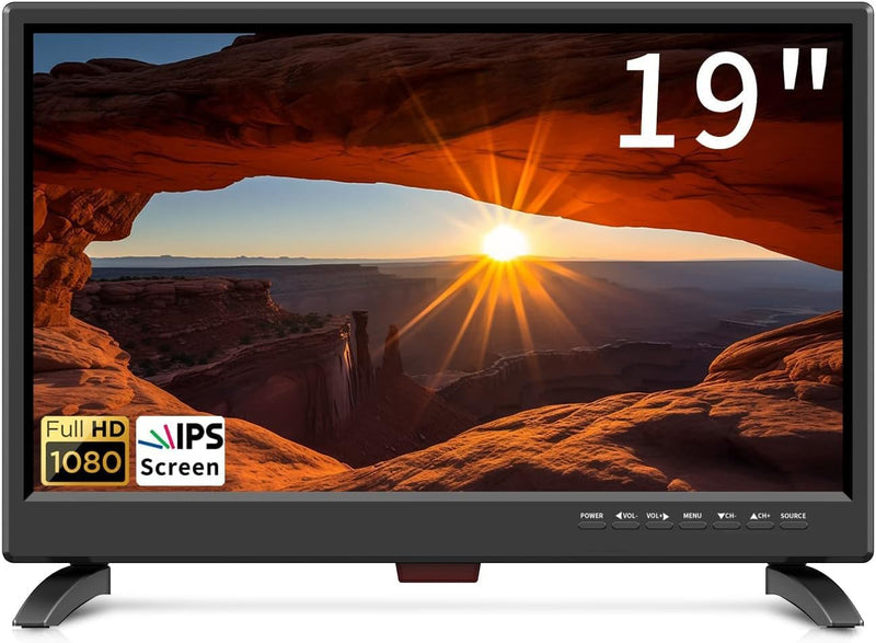 ZOSHING TV 19 Zoll Fernseher,IPS HD 1080p TV Bildschirme-Ingebaut Digital Tuner T2,HDMI,USB Input,AC