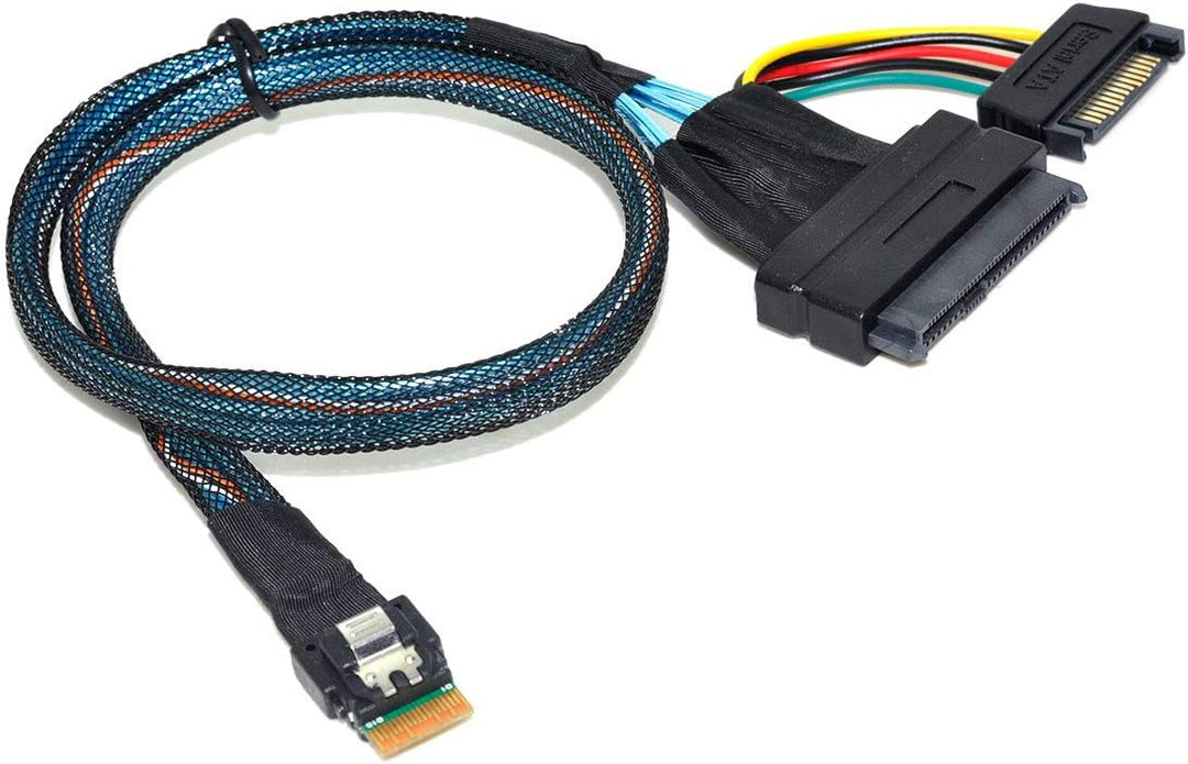 cablecc U.2 U2 SFF-8639 zu Slimline SFF-8654 4i NVME PCIe SSD Kabel für Mainboard SSD 750 p3600 p370