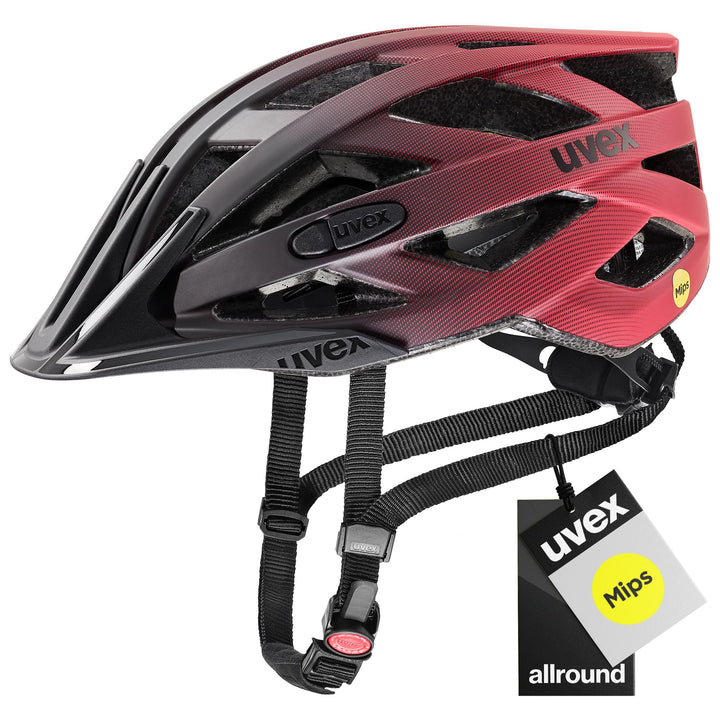 Uvex I-VO CC MIPS Fahrrad Helm matt rot/grau 2023 52-57 cm Single, 52-57 cm Single