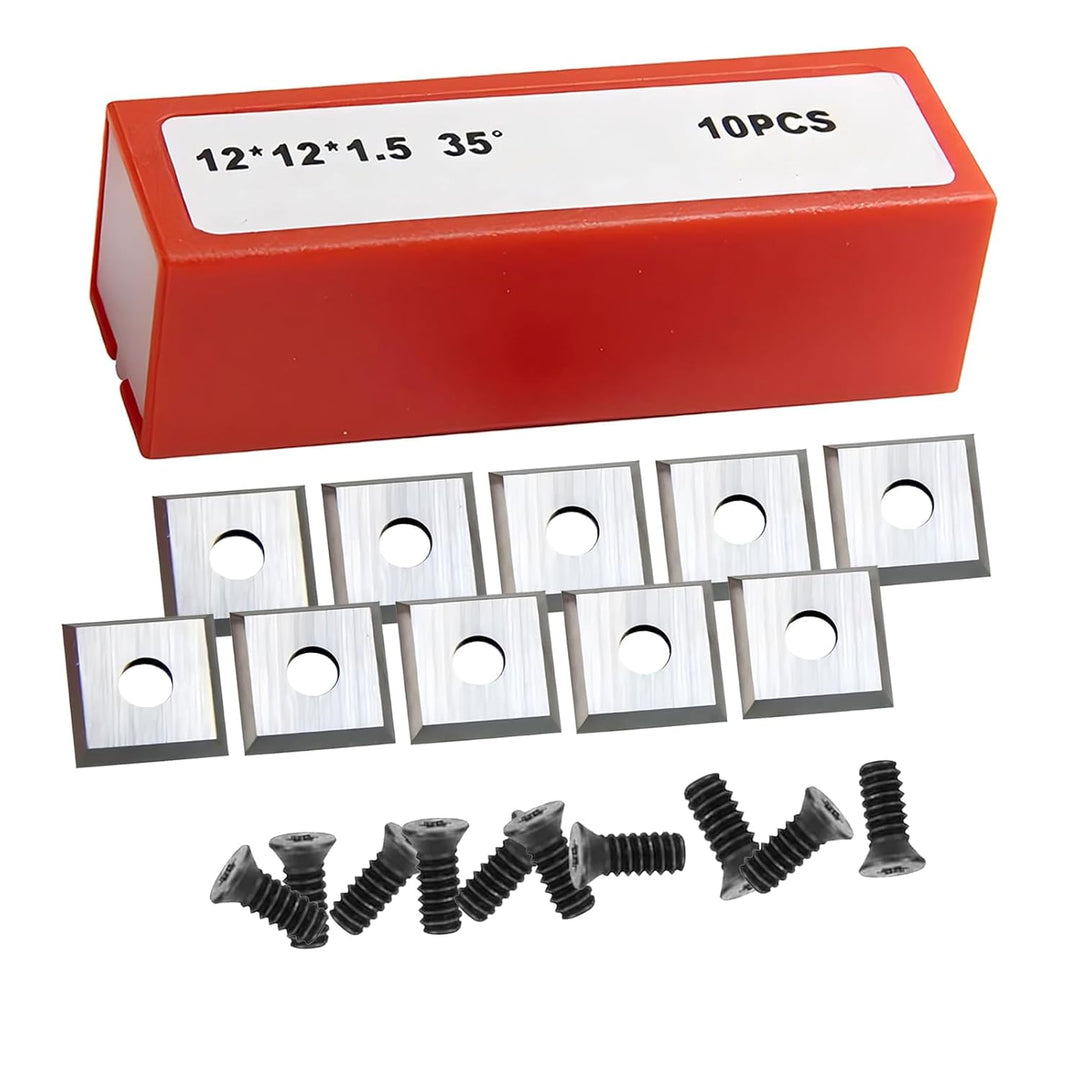 glryd Hartmetall-Wendeplatten, Wendeplatten Wendemesser 10 Stück Ersatzklingen, 12x12x1,5 mm, 35°, V